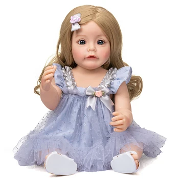 55 см на Цялото Тяло Силиконова Възстановената Малката Принцеса Сю-Сю Ръчно рисувани Реалистична Имитация на Bebe Играчка за Момичета