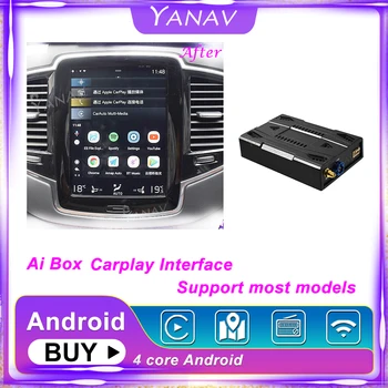Ai Box Android 10 Carplay Box За Apple Carplay Интерфейс Новата Версия 4 + 64G Безжичен Авто Радиоплеер Авто Google Tv Box Carplay