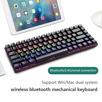 Механична Клавиатура Bluetooth Клавиатура, 2.4 G Безжична Детска Клавиатура с Подсветка, за PC, Игрови Аксесоари за Лаптоп Лаптоп