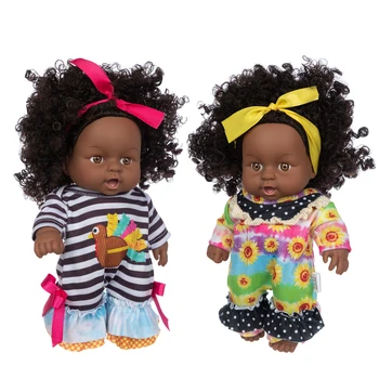 Новият 10-инчов черна кукла 20 см силиконова кукла играчка с Реалистични Новородено Кукла