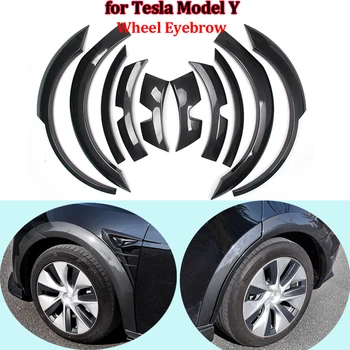 Автомобилно Колело Вежди за Tesla, Модел Y Широк Бодикит ABS Карбоновое Влакна калник на задно колело калник на задно колело Външно Украсата на Кутията Аксесоари