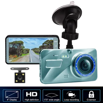 Full HD 1080P 24 Dash Cam Автомобилен Видеорекордер Dvr Камера за Обратно виждане С двойна Леща 4 