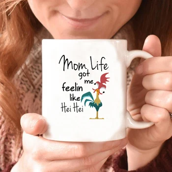 Майка ми Живот ме Накара да се почувствате Хей Хей Чаша Забавно Хей Хей Кафеена Чаша Moana Вдъхновен от Майка си Живот Кафеена Чаша Подарък за Мама