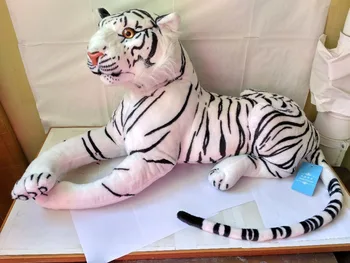 голяма плюшена играчка бял тигър моделиране на бял тигър кукла подарък от около 85 см 0573