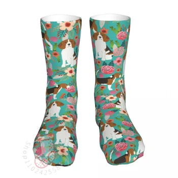 Чорапи за Кучета с Цветен Модел Бигля, Мъжки, Женски, Забавни, Щастливи Чорапи с животни, Harajuku, Чорапи за Цялата Година, Подарък