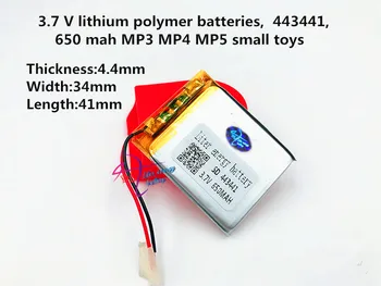 3,7 В, 650 mah, 443441 Полимерна литиево-йонна/Литиево-йонна батерия за MP3, MP4, ГОВОРИТЕЛИ, bluetooth, GPS, играчки, умни часа