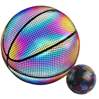 Холограма Баскетболно Размер На 7 Спортни Холограма Баскетболно Готина Холограма Топка За Нощно Баскетбол Тренировъчен Подарък За Мъже