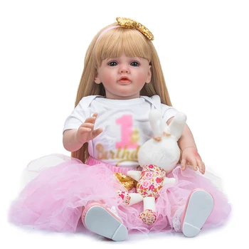 60 СМ кукла Бебе Момиче Предизвикателство Кукла Възстановената Принцеса Дълга Червена Коса, Меки и Приятни Подаръци за Деца