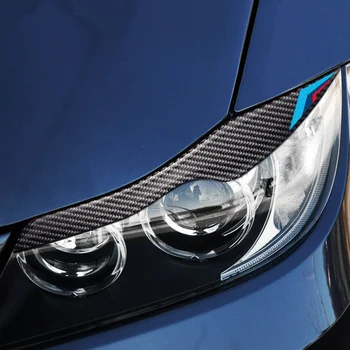 За BMW серия 3 лампа от въглеродни влакна етикети за вежди E90 модификация на фаровете аксесоари 05-12 лампа за вежди декоративни ленти