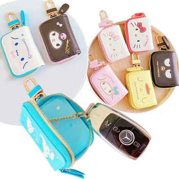 Kawaii Sanrioed Калъф За Ключове От колата на Hello Kitty Kuromi Cinnamoroll Портфейли За Ключове на Кола За Ключове Преносима Чанта За Съхранение на Автомобилни Ключове Подарък За Момичета