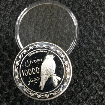 2 бр. Нов дизайн динара Кюрдистан папагал птица, животно икона посеребренный 40 мм сувенирное украса монета