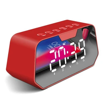 Led Огледален часовник FM радио Безжична слушалка Bluetooth Поддръжка Aux TF USB Музикален Плейър, Безжичен Цифров Часовник