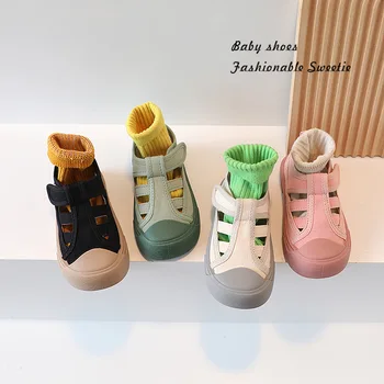 Летни Детски сандали, Детски Кухи Дишащи Парусиновые Сандали за момичета и момчета, Детски обувки с мека подметка от 1 до 8 години