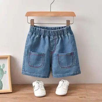 Летни детски дрехи Дънкови шорти за момчета в корейски стил, Модни Тънки Памучни Ежедневни Панталони с джобове, Дънки, Детски дрехи за 2-6 години