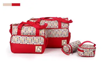 чанта за майките, 4 бр., висококачествена Чанта за Майките, Дизайнерски Дамски модерна чанта за памперси, Многофункционална чанта за памперси за майки, детска чанта за съхранение