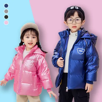 Детски памучен яке на топола от 2 до 8 години, дрехи за момчета и момичета, облекло, с памучна подплата, детски изолирана палто с качулка, Връхни дрехи