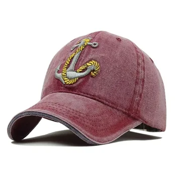 Нова бейзболна шапка с бродерия anchor Wash, ретро ежедневни шапка, солнцезащитная шапка за улицата