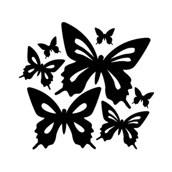 Черни/Сребърни Пеперуди Животни Прозореца на Колата Vinyl Стикер Стикер на Автомобила 13 см * 12,3 см