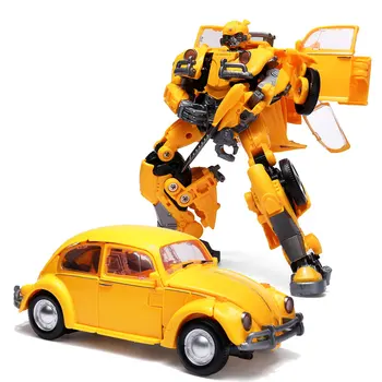 Черна Мамба H6001-3 Жълта Сплав Трансформация на Пчелите Оверсайз 21 см Фолио Режим Войн Фигурка на Робот Модел Играчки Детски Подарък