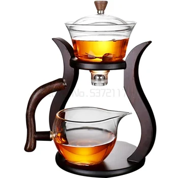 Топлоустойчива стъклена полуавтоматични чай Кунг-фу Чаена Чаша Набор от магнитни засмукване гърне домакински заварочная чаена чаша