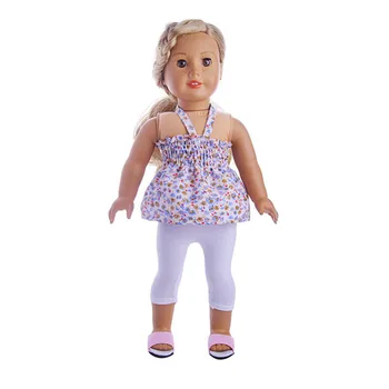 Нов Модерен Летен Цветен Комплект с открити рамене за кукли от 18 инча/43 см, Новост - за Деца, подарък за рожден ден