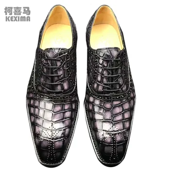 KEXIMA/ново записване, мъжки модел обувки, мъжки официалната обувки, мъжки обувки-oxfords, цветното кожено ходило, мъжки обувки от крокодилска кожа