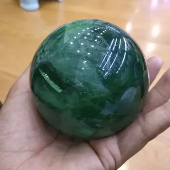 Натурален Зелен Флюоритовый Топка Кристални Изцеление скъпоценен камък Обхват на Рейки