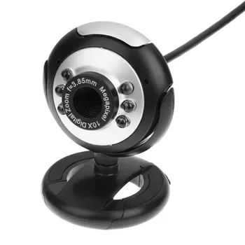 USB-камера с шест лампи за нощно виждане, безплатен клипса за шофиране, Автоматичен баланс на бялото, Автоматична корекция на цветовете