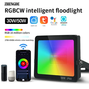 Sasha Smart WIFI + Bluetooth RGBCW Ново ПРИЛОЖЕНИЕ Проектор, Лампа Цветна Атмосфера на Вътрешния Двор Led Прожектор