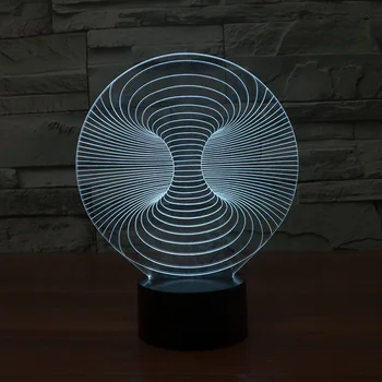 Творчески Подарък Новост Уникален Usb Led нощна светлина Абстрактно Моделиране на 3d Стерео Настолна Лампа 7 промяна на цвета на 3D Настолна Лампа