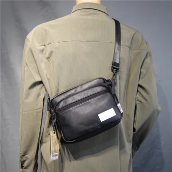 Корейската версия на dead flying мека кожена мъжка чанта за почивка проста чантата на пощальона градинска малка чанта модерна чанта на Едно рамо