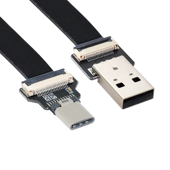 CY USB 2.0 Type-A Включете USB-C Type-C Съединители за трансфер на данни Плосък Тънък Кабел за спк стартира строителни FPV, диск и Телефон