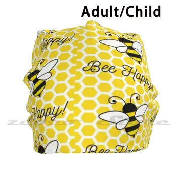 Bee Happy Персонализирани Възли Шапки с Шарени Плюс Размер Еластична, Мека Шапка Bee Happy
